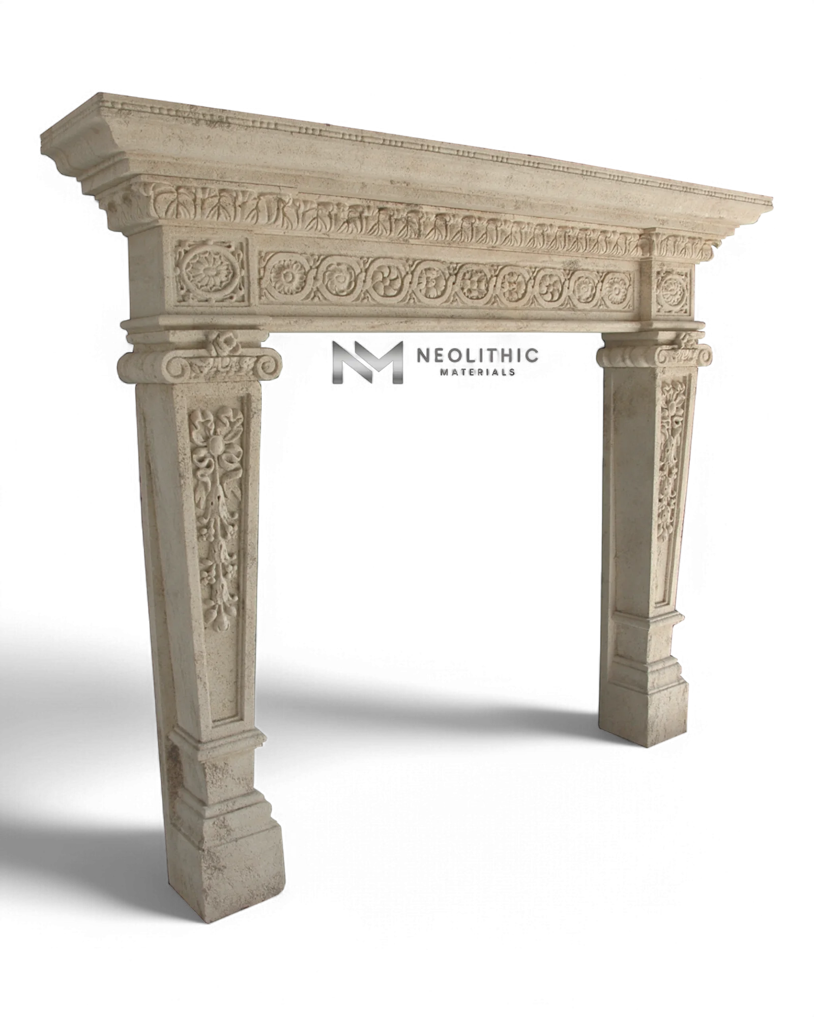 Limestone Fireplace Mantel - Image 2